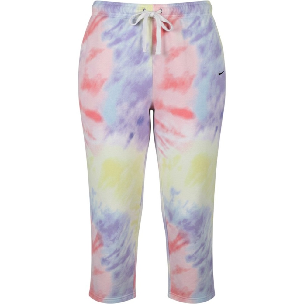 Nike Dri-FIT Tie Dye Sweatpants XL Pastel Purple Pink Yellow Joggers Cropped